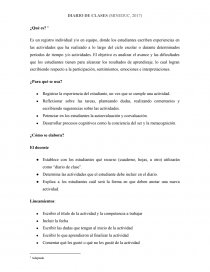 DIARIO DE CLASES. Página 1