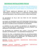 SEGURIDAD INSTALACIONES FISICAS