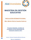 Proyecto integrador: modelos de vinculación en las Instituciones de Educación Superior (IES)