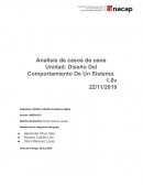 Analisis de casos de usos Unidad: Diseño Del Comportamiento De Un Sistema