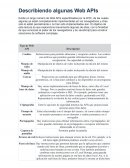 Describiendo algunas Web APIs