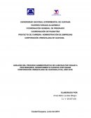 ANÁLISIS DEL PROCESO ADMINISTRATIVO DE CUENTAS POR PAGAR A PROVEEDORES, DEPARTAMENTO CUENTAS POR PAGAR CORPORACIÓN VENEZOLANA DE GUAYANA (CVG). AÑO 2019