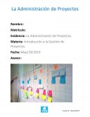 Introducción a la Gestión de Proyectos