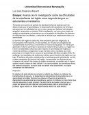 Ensayo: Avance de mi investigación sobre las dificultades de la enseñanza del inglés como segunda lengua en estudiantes universitarios