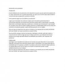 Autonomía como estudiante. Página 1