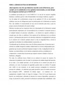 CÓDIGO DE ÉTICA DE ENFERMERÍA. COVID 19
