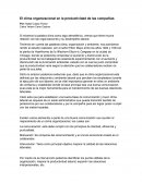 El clima organizacional en la productividad de las compañías
