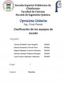 Clasificación de los equipos de secado