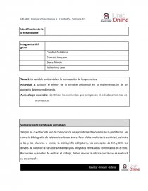 La variable ambiental en la formulación de los proyectos. Página 1