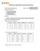 REPORTE DE LABORATORIO: ADICIÓN DE VECTORES