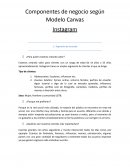 Componentes de negocio según Modelo Canvas Instagram