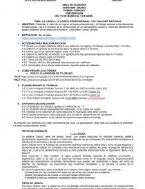 LA LOGICA, LA LOGICA PROPOSICIONAL Y EL DIALOGO RACIONAL. Página 1