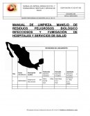 MANUAL DE LIMPIEZA, MANEJO DE R.P.B.I. Y FUMIGACIÓN DE HOSPITALES Y SERVICIOS DE SALUD