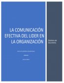 La comunicación efectiva del lider en la organización