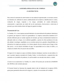 AUDITORÍA OPERACIONAL DE COMPRAS (CASO PRÁCTICO). Página 1