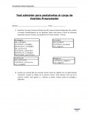 Test admisión para postulantes al cargo de Analista Programador