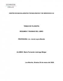 TEMAS DE FILOSOFÍA . RESUMEN Y PAGINAS DEL LIBRO. Página 1