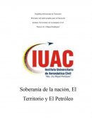 Soberanía de la nación, El Territorio y El Petróleo. Proyecto Nacional y nueva ciudadanía