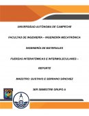 FUERZAS INTERATÓMICAS E INTERMOLECULARES – REPORTE