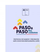 PROTOCOLO DE MANEJO Y PREVENCIÓN ANTE COVID-19 EN RESTAURANTES, CAFÉS Y OTROS ESTABLECIMIENTOS ANÁLOGOS