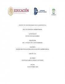 INSTRUMENTOS DE PRESUPUESTACION EMPRESARIAL.. Página 1