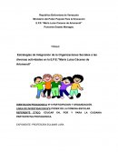 Estrategias de Integración de la Organizaciones Sociales a las diversas actividades en la E.P.E:”María Luisa Cáceres de Arismendi”
