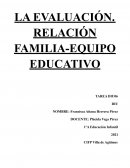 LA EVALUACIÓN. RELACIÓN FAMILIA-EQUIPO EDUCATIVO