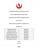 TRABAJO PARCIAL: DESTILERÍA LA CARAVEDO S.R.L