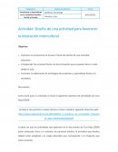 Actividad: Diseño de una actividad para favorecer la educación intercultural. Conozco nuevas culturas con la música
