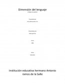 Dimensión del lenguaje (trabajo de español)