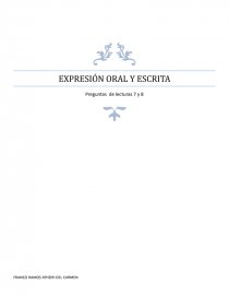 EXPRESIÓN ORAL Y ESCRITA Preguntas de lecturas. Página 1