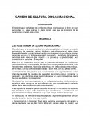 CAMBIO DE CULTURA ORGANIZACIONAL