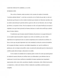 CASO DE CONFLICTO LABORAL L.E.S. INC.. Página 1