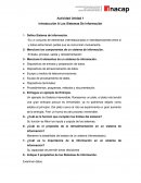 Actividad Unidad 1 Introducción A Los Sistemas De Información