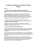 Consignas para trabajar con el módulo de Ciencias Sociales