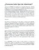¿Conoces todo tipo de vitaminas?