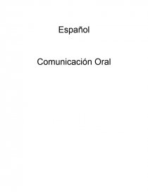 Español Comunicación Oral. Página 1