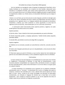 El análisis fue en base a Visual Basic 2010 express. Página 1