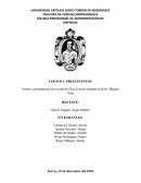 Costos y presupuesto de la sede de Olva Courier situada en la Av. Miguel Grau