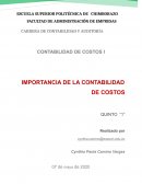 IMPORTANCIA DE LA CONTABILIDAD DE COSTOS