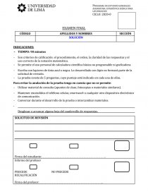 PROGRAMA DE ESTUDIOS GENERALES ASIGNATURA: ESTADÍSTICA BÁSICA PARA LOS NEGOCIOS. Página 1