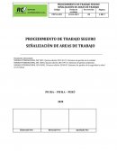PROCEDIMIENTO DE TRABAJO SEGURO SEÑALIZACIÒN DE AREAS DE TRABAJO