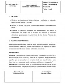 BUENAS PRACTICAS DE MANUFACTURA EDIFICIOS E INSTALACIONES. Página 1