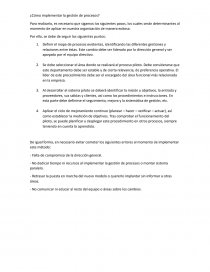 Cómo implementar la gestión de proceso. Página 1