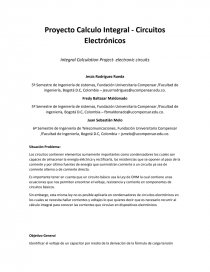 Proyecto Calculo Integral - Circuitos Electrónicos. Página 1