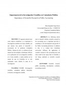 Importancia de la Investigación Científica en Contaduría Pública