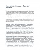 Cinco falsos mitos sobre el cambio climático