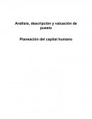 Análisis, descripción y valuación de puestos