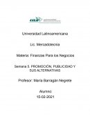 PROMOCIÓN, PUBLICIDAD Y SUS ALTERNATIVAS