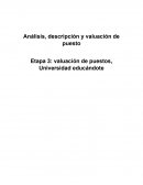 Análisis, descripción y valuación de puestos
